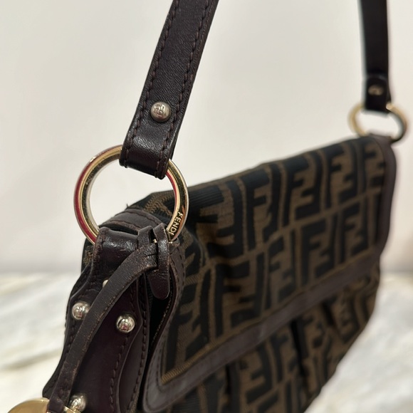 FENDI VINTAGE HANDBAG BROWN - Picture 3 of 6